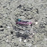 Silver Stars Metallic Shape Glitter - Silver Glitter